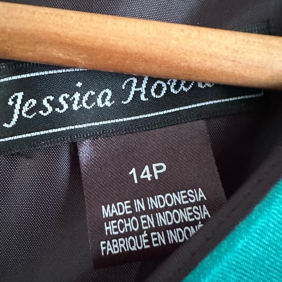 Jessica Howard retro scoop neck green/black paisley print fit and flare dress - Picture 6 of 9